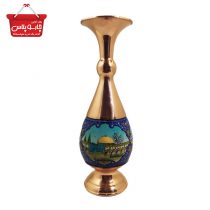 (404)گلدان مسی با نقاشی ابنیه تاریخی کد 1299
