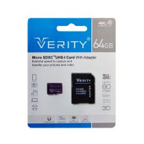 کارت حافظه microSDXC UHS-I وریتی کلاس 10 ظرفیت 64 گیگابایت + خشاب