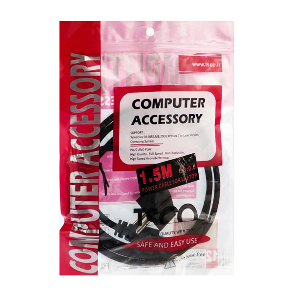 کابل برق سه پین لپ تاپ تسکو طول ۱.۵ متر