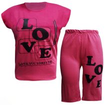 تاپ و شلوارک قواره دار زنانه طرح LOVE کد 1104