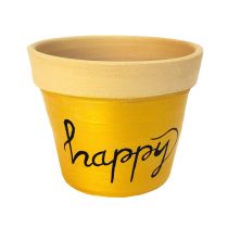 گلدان سفالی طلایی