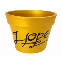 گلدان سفالی طلایی