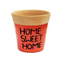 گلدان سفالی نارنجی