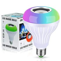 چراغ LED اسپیکر دار بلوتوثی ۱۲ وات پایه E27 به همراه ریموت کنترل