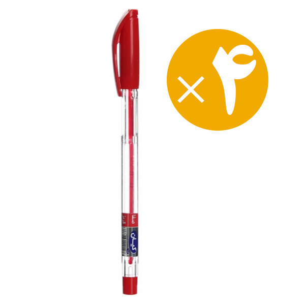 خودکار قرمز کیان مدل صفا نوک ۱.۰ میلی متری بسته ۴ عددی